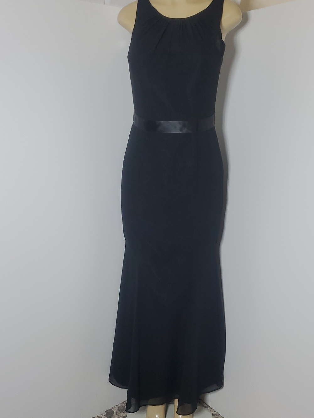 Da Vinci Bridal Long Dress Women's Classic Black Sleeveless Evening Size 6